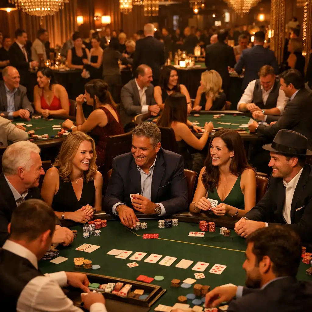 Uczestnicy podczas wydarzenia pokerowego