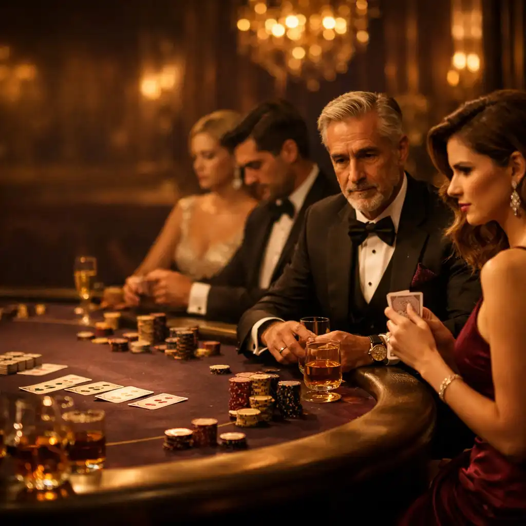 Elegancki wieczór pokerowy w luksusowej aranżacji